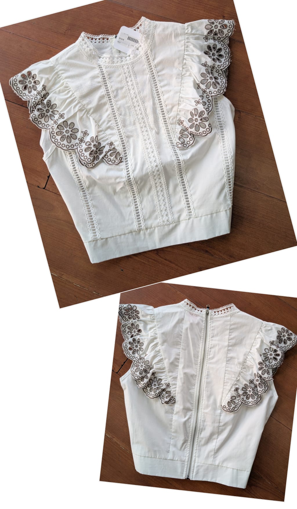 Yuya Mock Neck Embroidery Blouse