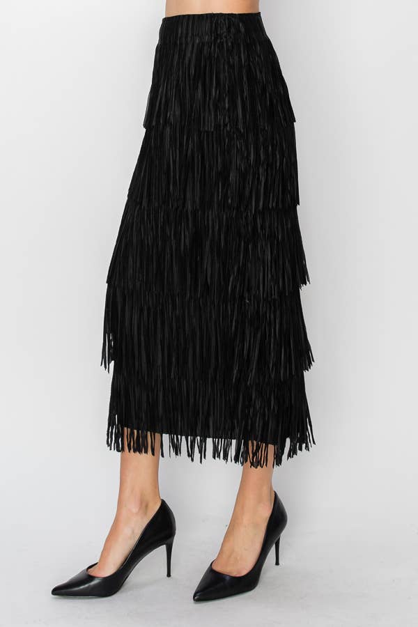 LONG FRINGE SKIRT