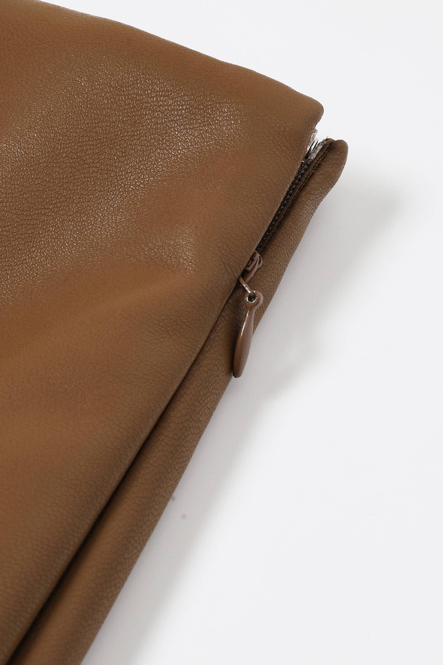 Faux Leather Pleated Midi Skirt