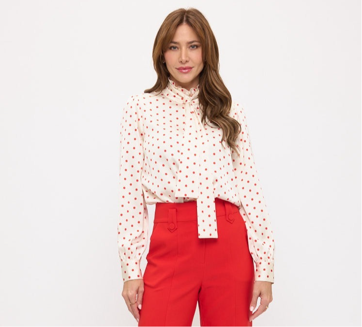 Grace Polka Bow Blouse