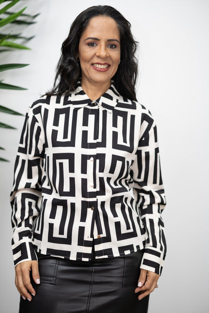 Geometric Elegance Blouse