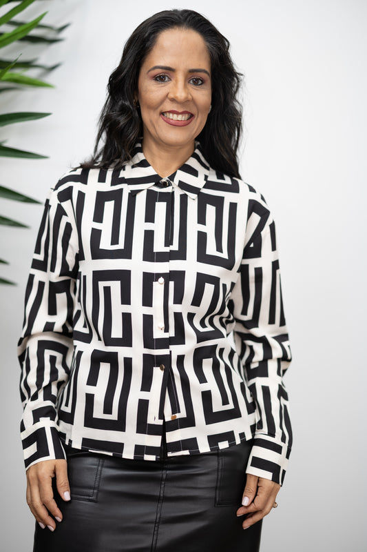 Geometric Elegance Blouse