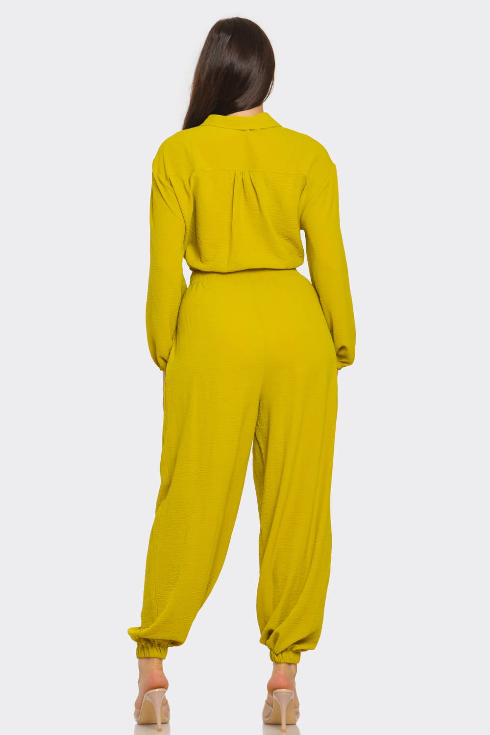 Button Down Elastic Spaghetti Tie Top & Pants Set