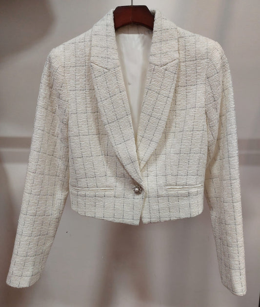 Luxe Paris Cropped Tweed Blazer