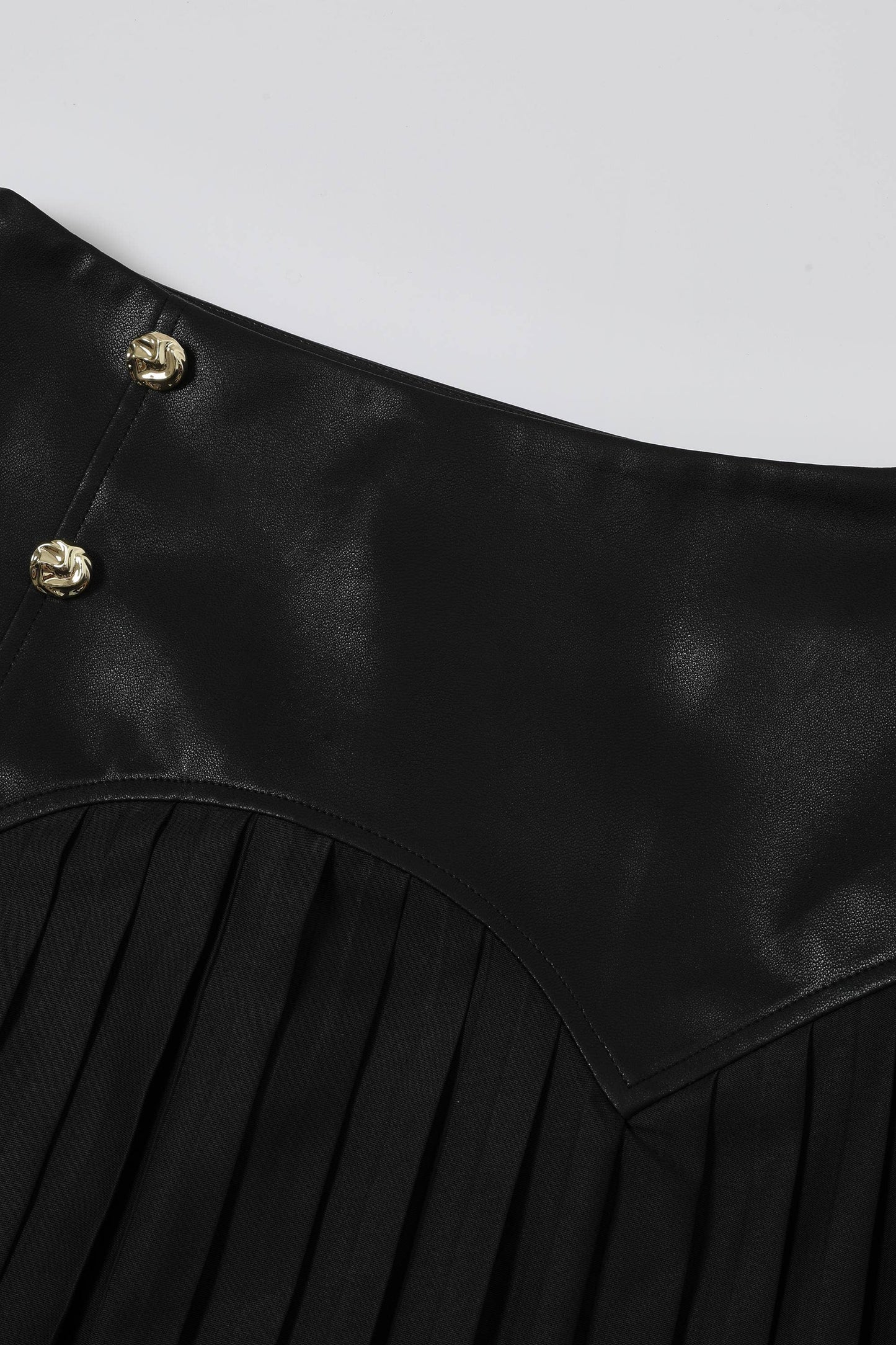 Faux Leather Pleated Midi Skirt