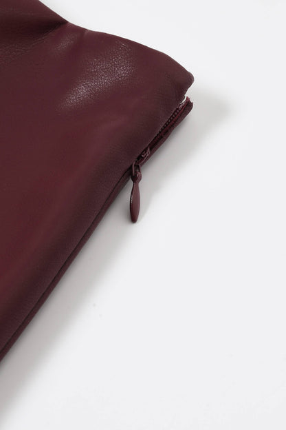 Faux Leather Pleated Midi Skirt