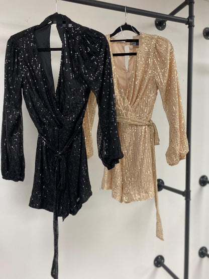 Midnight Sparkle Sequin Romper