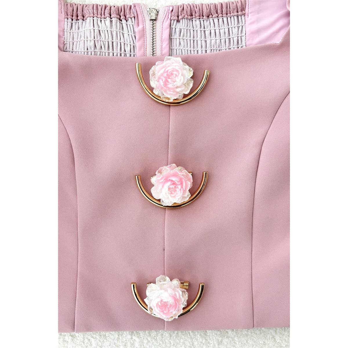 Floral Button Crop Top and Mini Skirt Set