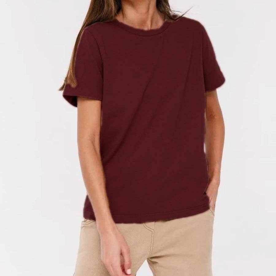 Cotton Crew Neck T-Shirt Short Sleeve Casual Top