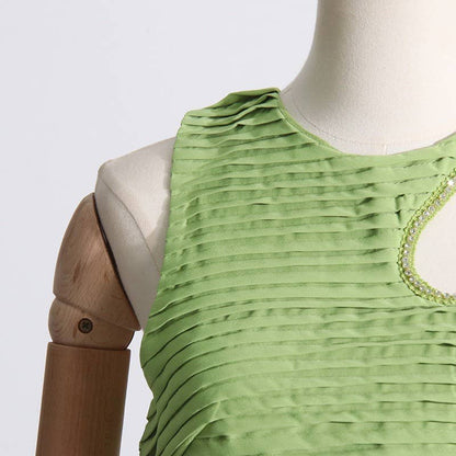 SET083 Sultry Wrap-Top & Pleated Skirt Ensemble