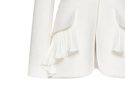 YOHAN Elegant Pleated Hem Jacket - Spring/Autumn Chic