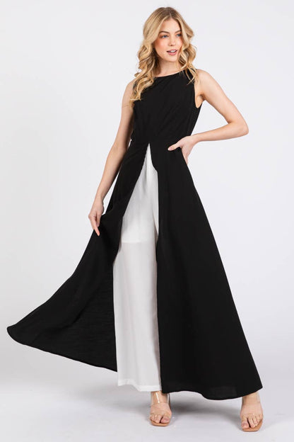 Giovy Sleeveless Jump-suit BLACK