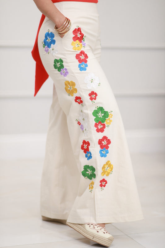 Flower wide leg Pants