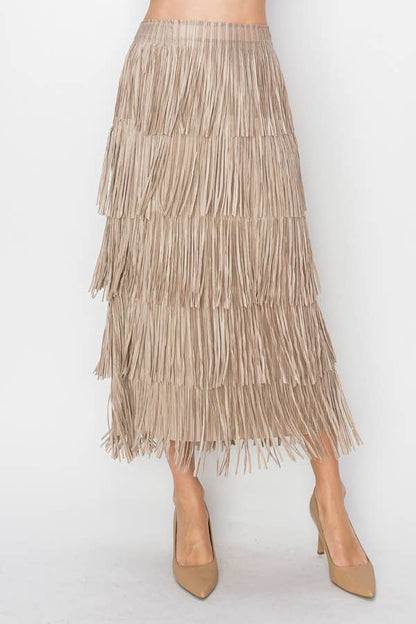 Lorena Fringe Maxi Skirt