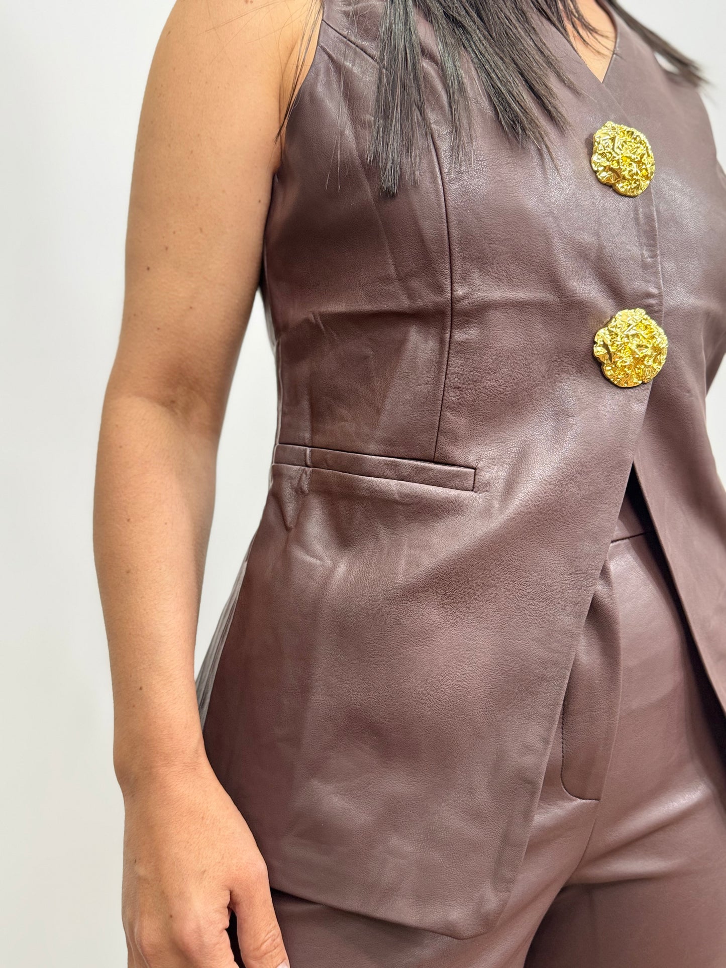 Luxe Faux Leather vest Set