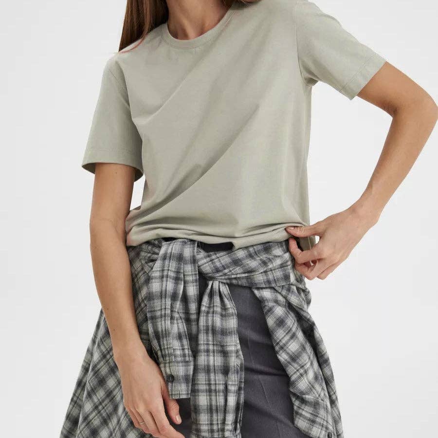 Cotton Crew Neck T-Shirt Short Sleeve Casual Top