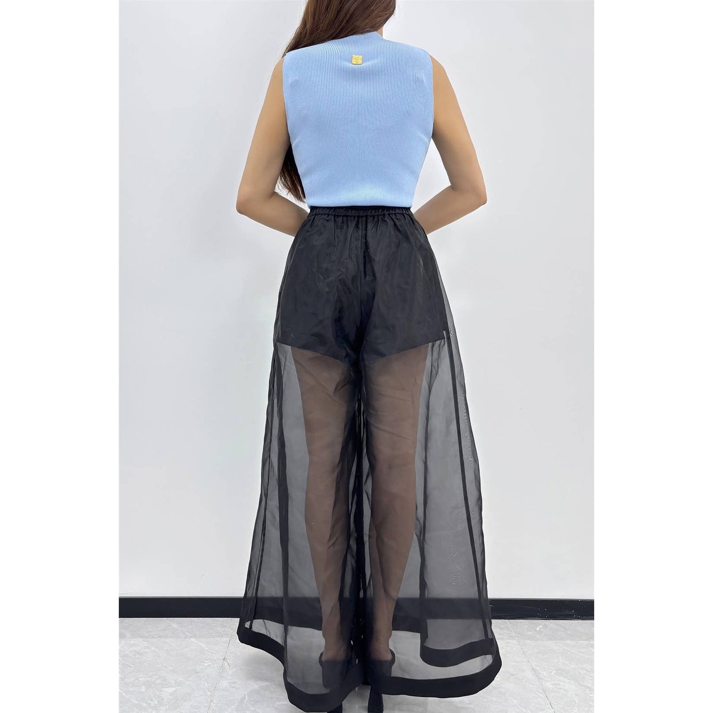 Midnight Illusion Sheer Palazzo Pants