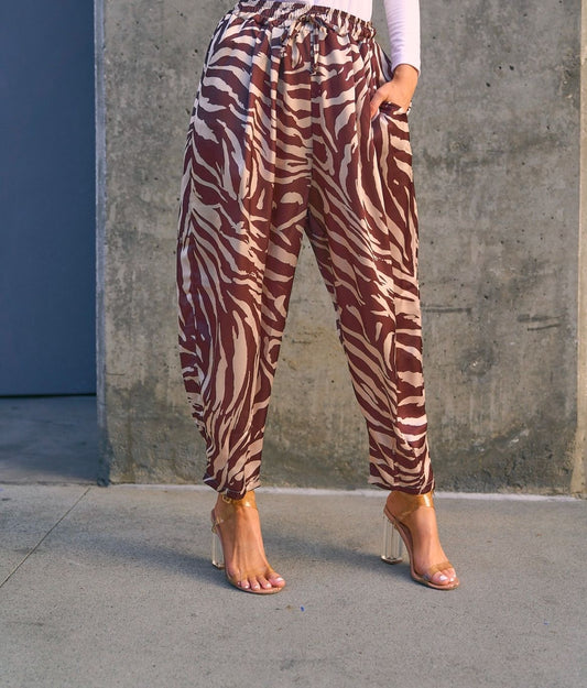 Aladdin Zebra satin pants