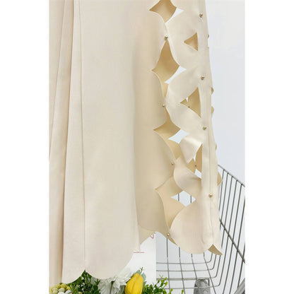 Ivory Sculpted Cutout Palazzo Pants