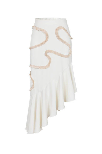 Woven Skirt with Ruffle Detail