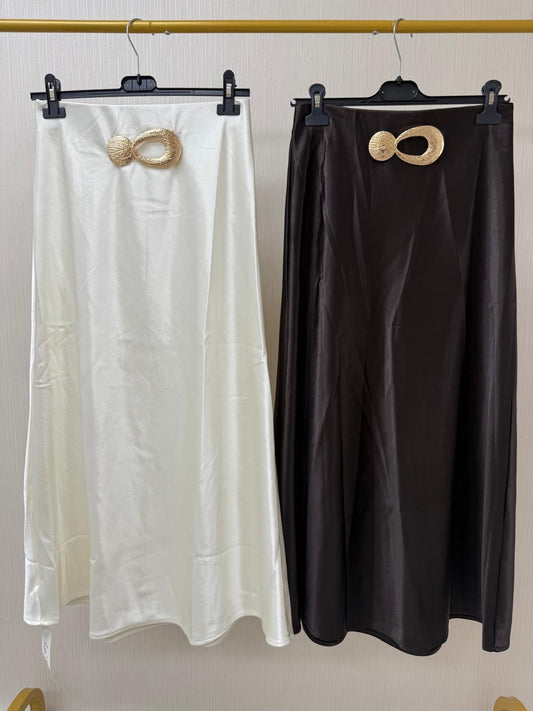 Golden Loop Satin Skirt