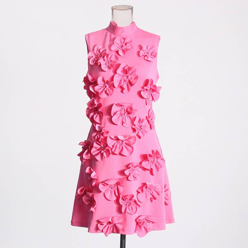 3D Flower Short Dress