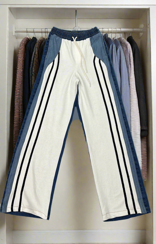 White Jogger with Jeans Pants
