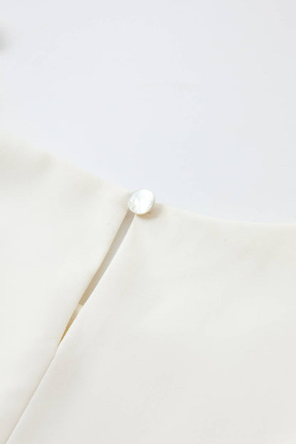 Woven Short Sleeve Top with Ruffle Detail