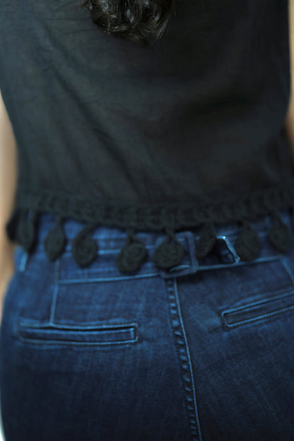 Noir Élan Embroidered Vest