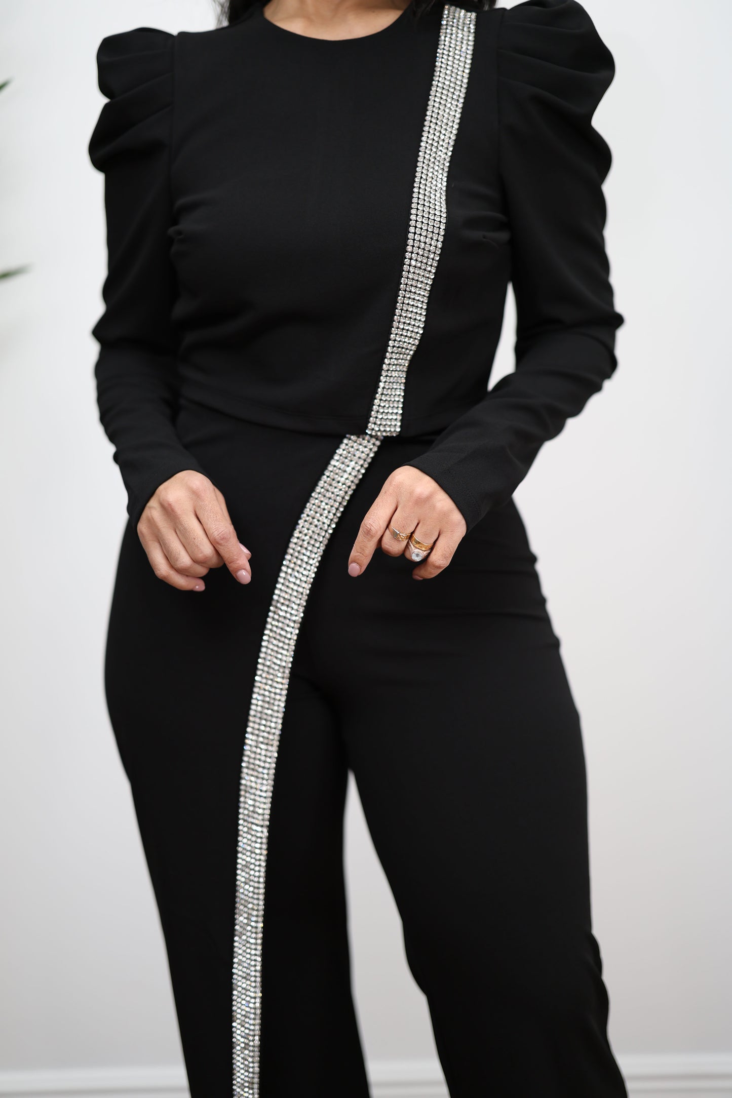 Rhinestone Top & Pants SET