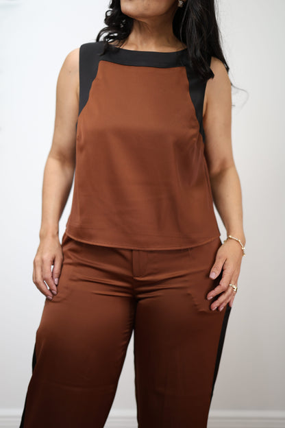 Isa Satin Top and Pants Set