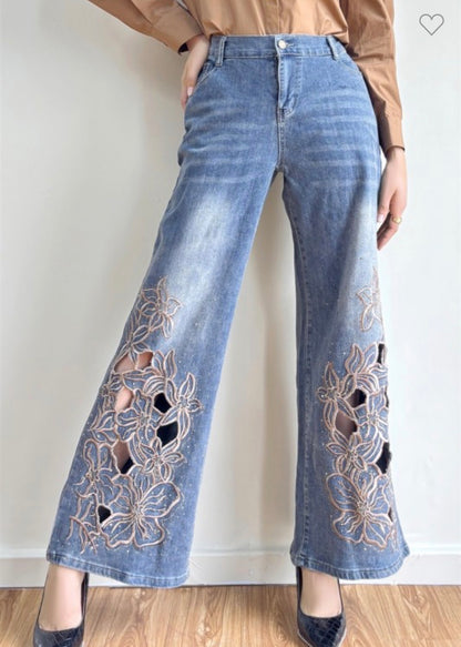 Floral Reverie Embellished Denim