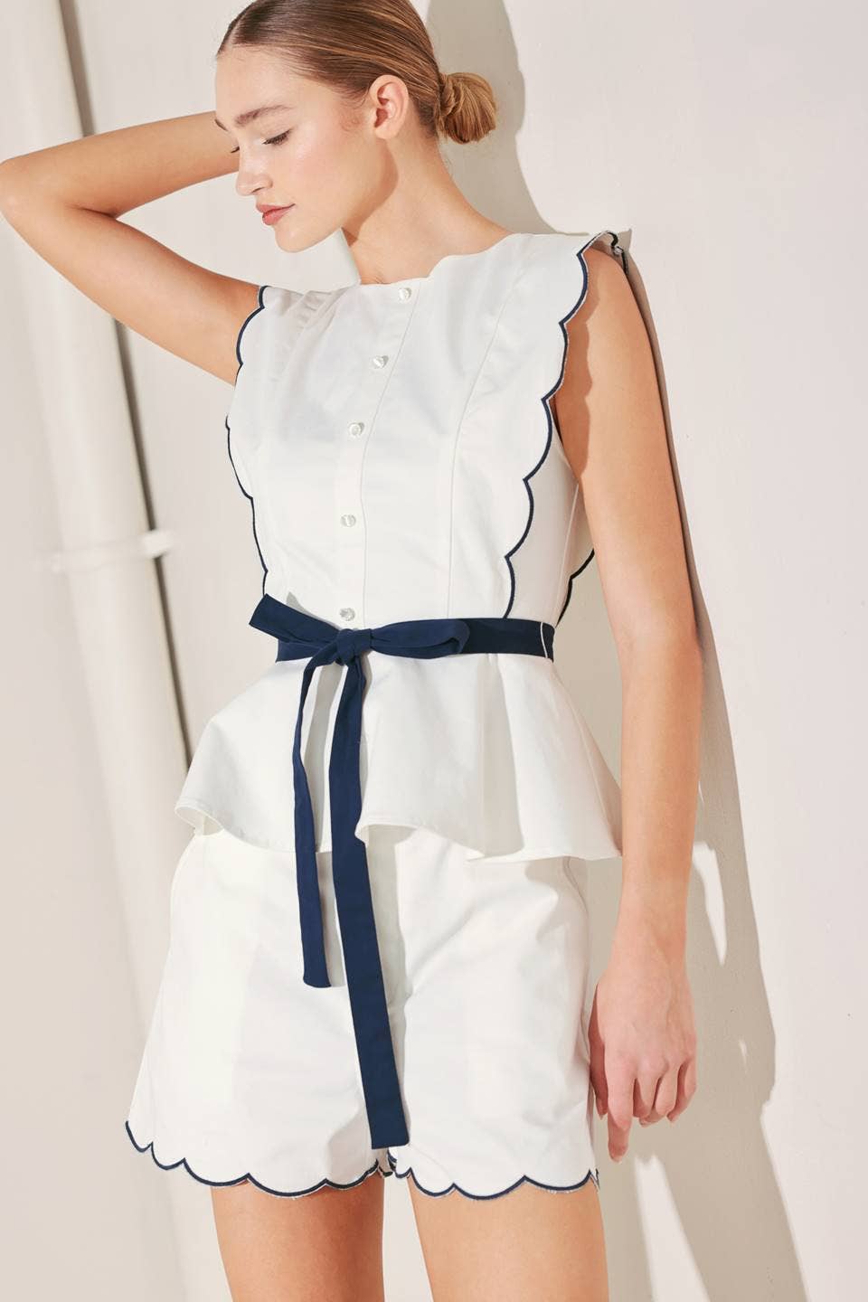 A solid woven top - FT1771-B