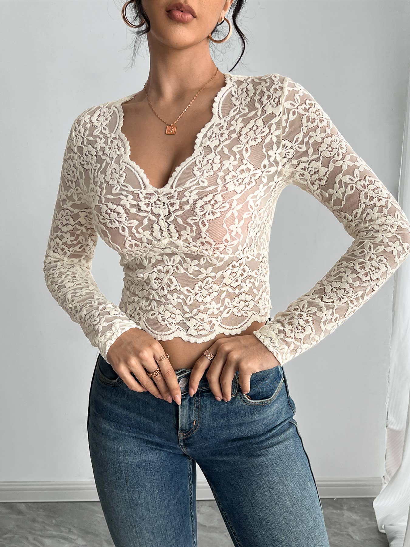 Lace V-Neck Top