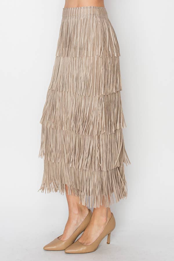 Lorena Fringe Maxi Skirt