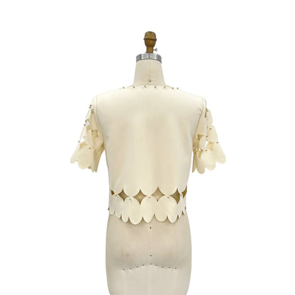 Ivory Sculpted Statement Top