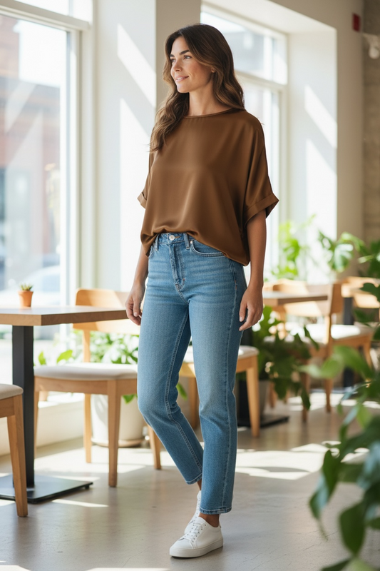 Cocoa Grace Satin Blouse