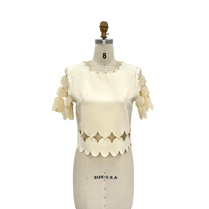 Ivory Sculpted Statement Top