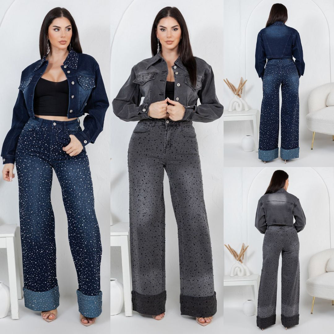 Rhinestone Jacket Set