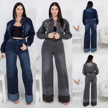 Rhinestone Jacket Set
