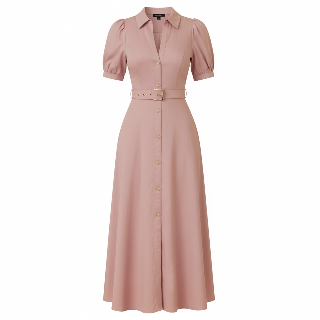 Rosé Sovereign Belted Dress