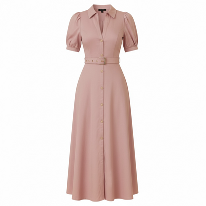 Rosé Sovereign Belted Dress