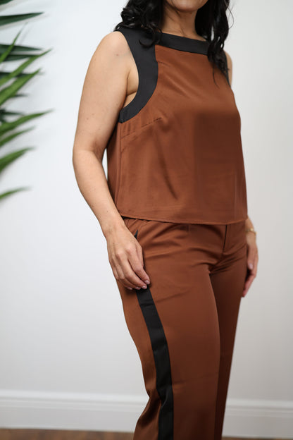 Isa Satin Top and Pants Set