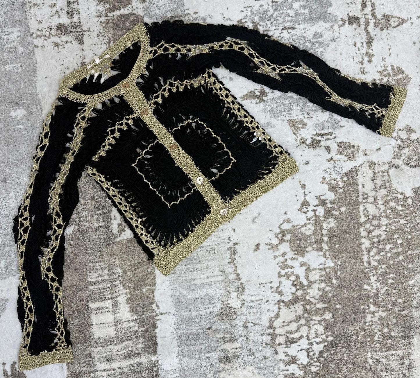 Cardigan Boho Luxe Crochet Edición Artesanal