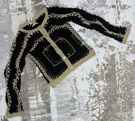 Cardigan Boho Luxe Crochet Edición Artesanal