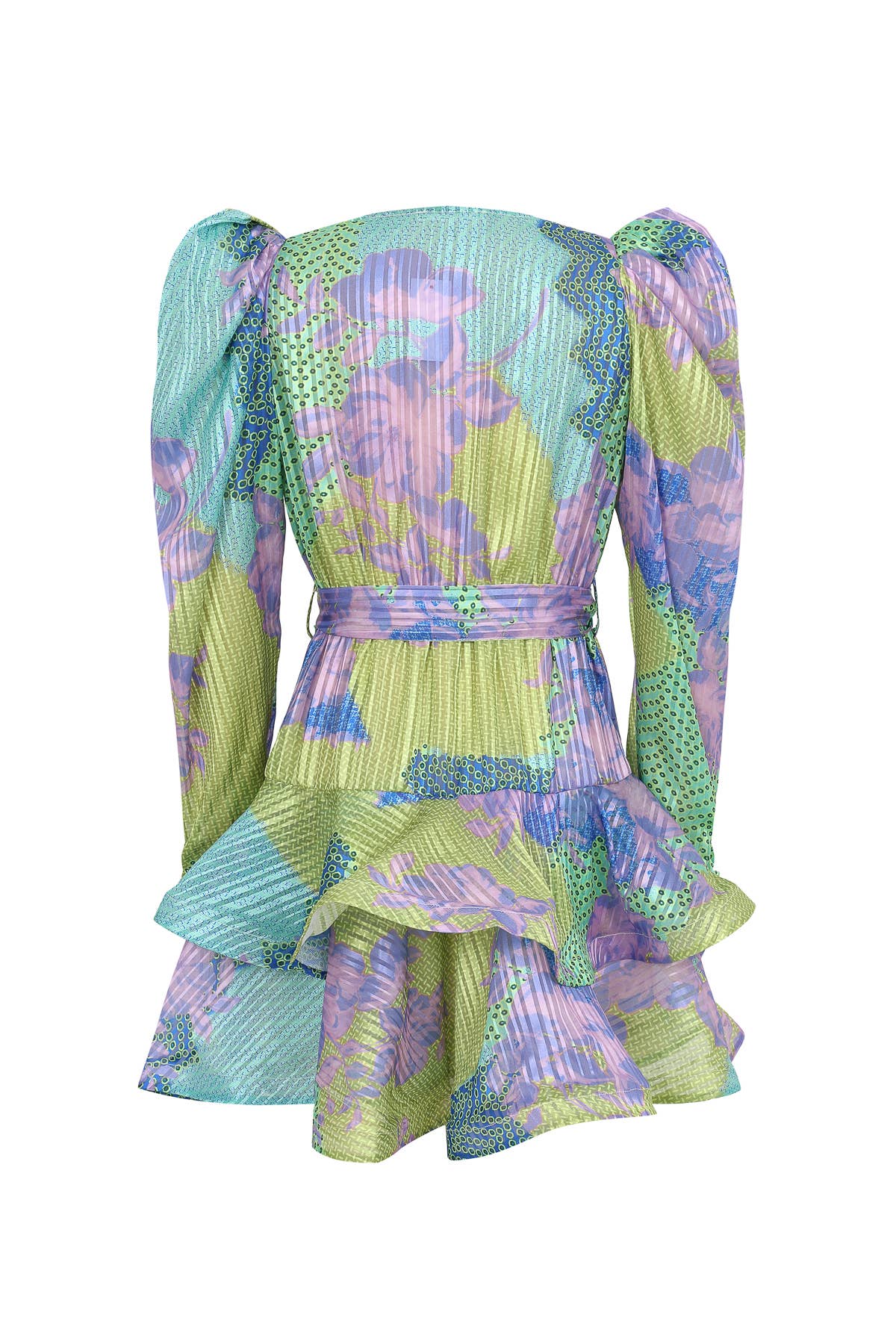 Megan Tiered Flare Dress with Puff Sleeve