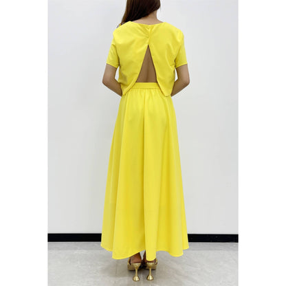 Golden Bloom Luxe Skirt Set
