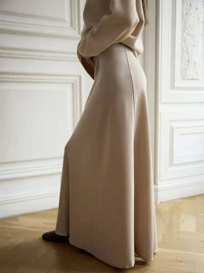 Satin High-Waist Maxi Skirt