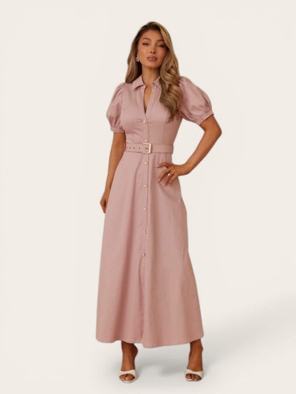 Rosé Sovereign Belted Dress