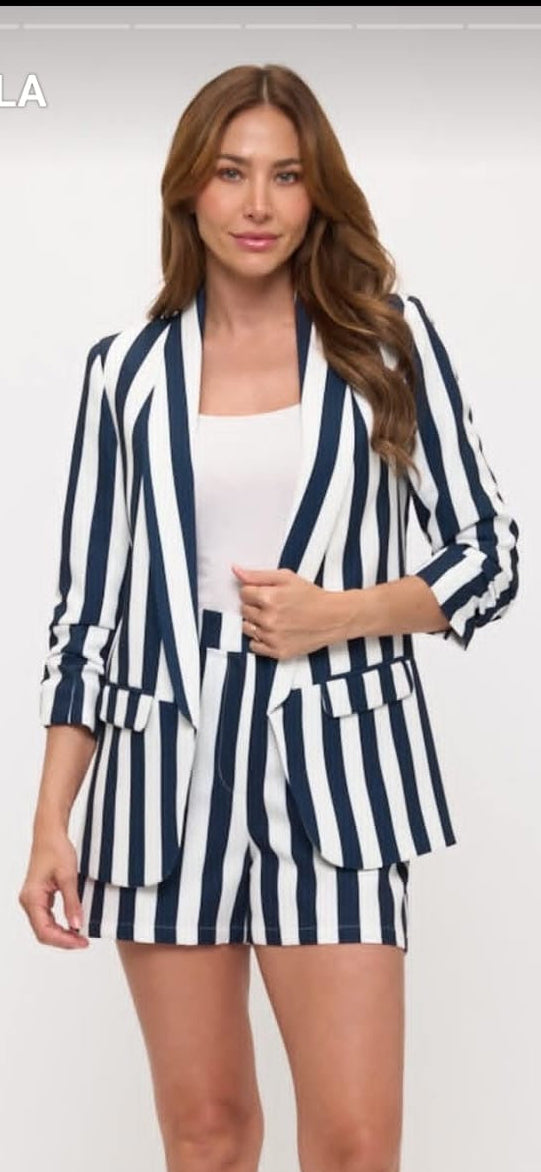 Riviera Stripe Tailored Shorts